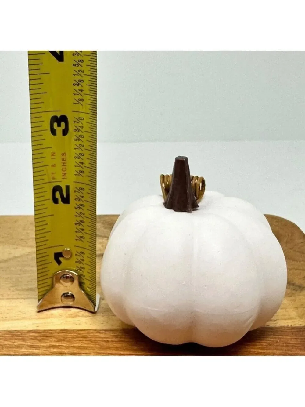 Mini White Pumpkins Set of 4 Faux Fall Decor Rustic Farmhouse Table Centerpiece